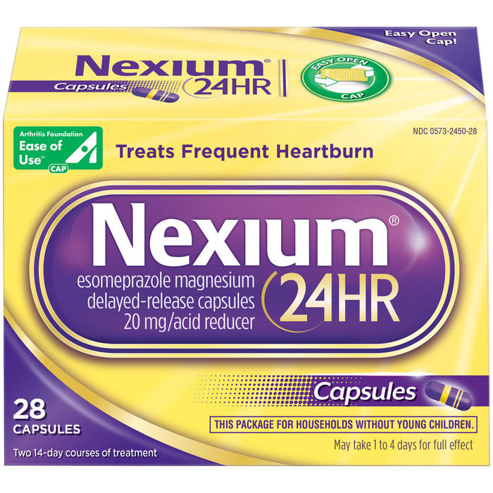 Nexium 24HR Acid Reducer, 20mg Esomeprazole Magnesium Capsules, 28 Count by Pasteur Pharmacy