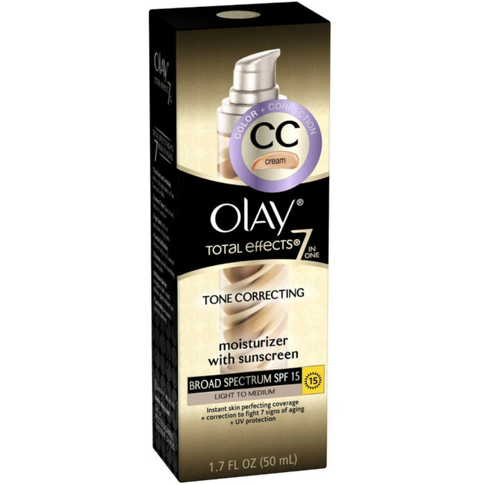 Olay CC Cream - Total Effects Tone Correcting Moisturizer With Sunscreen Broad Spectrum SPF 15 Light To Medium 1.7 Fl Oz by Pasteur Pharmacy