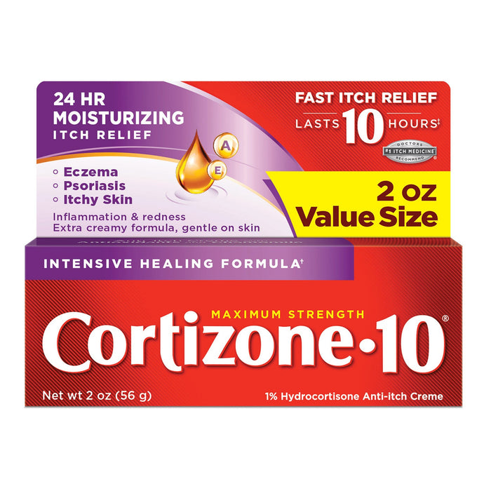 Cortizone 10 Anti-Itch Creme, Maximum Strength, Intensive Healing Formula, 2 Oz Value by Pasteur Pharmacy