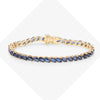 12.71 Ct Marquise Blue Sapphire Prong 10K Yellow Gold Diagonal Inline Tennis Bracelet