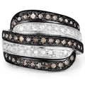 0.80 Carat Genuine Brown Diamond and White Diamond .925 Sterling Silver Ring by Bids.com