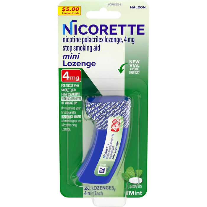 Nicorette 4mg Stop Smoking Aid Nicotine Mini Lozenge - Mint by Pasteur Pharmacy