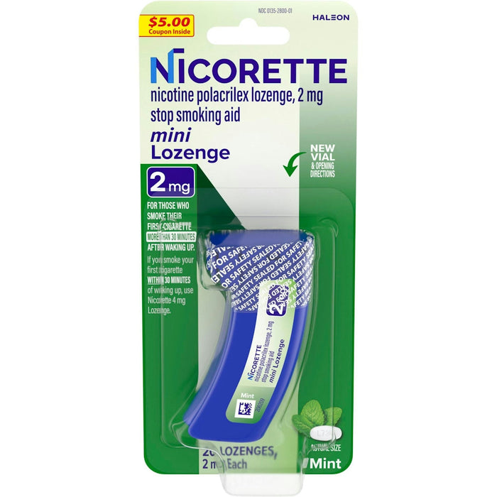Nicorette Mini Nicotine Lozenges Stop Smoking Aid 2 Mg Mint Flavor by Pasteur Pharmacy