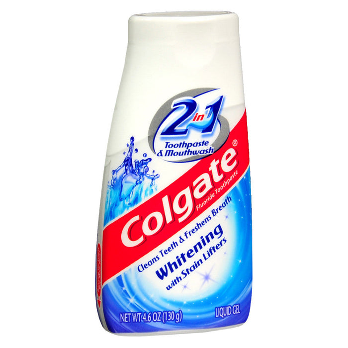 Colgate 2-in-1 Whitening Toothpaste & Mouthwash, Liquid Gel – 4.6 oz Squeeze Bottle by Pasteur Pharmacy