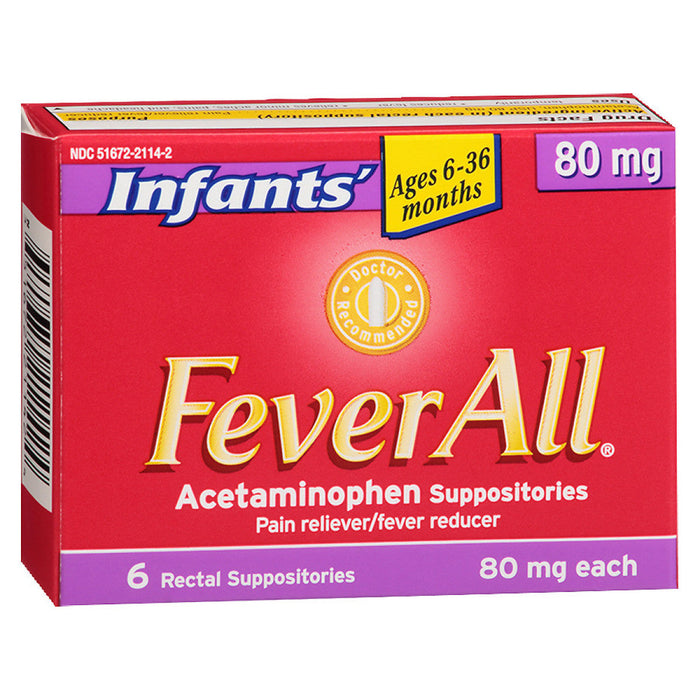 FeverAll Acetaminophen, 80 Mg, Infants, Suppositories by Pasteur Pharmacy