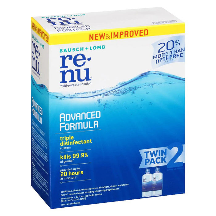 Bausch & Lomb Re Nu Multi Purpose Solution, Advanced Formula, Twin Pack by Pasteur Pharmacy