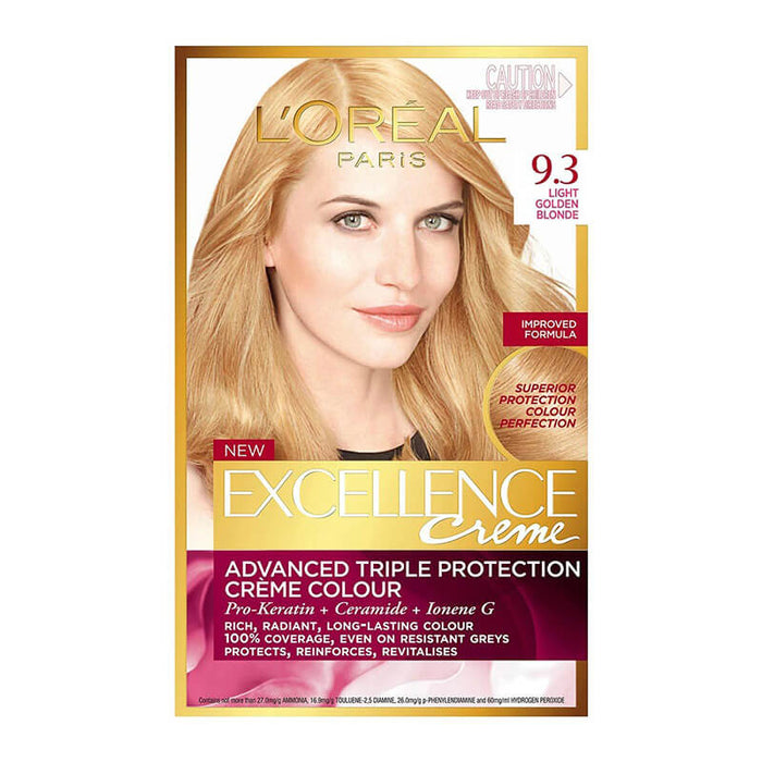 L'Oreal Excellence Creme Gray Coverage Permanent Hair Color 9.3 Light Golden Blonde by Pasteur Pharmacy