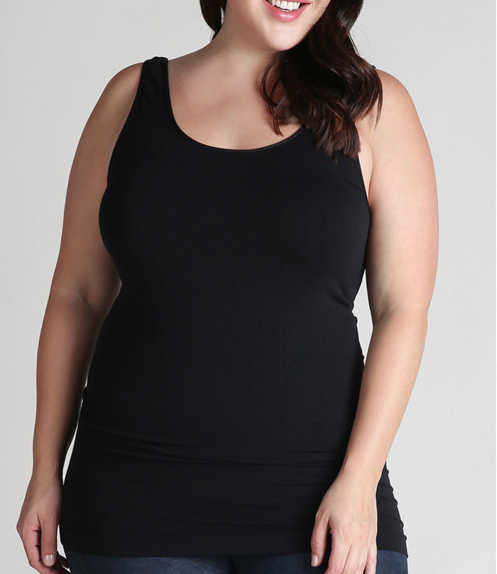 Curvy Short Basic Tank Top by Boutique 23