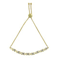 10K Yellow Gold over .925 Sterling Silver 1/10 Cttw Diamond Heart and X-Link 6â€-9â€ Adjustable Bolo Bracelet (H-I Color, I2-I3 Clarity) by Bids.com