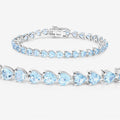 Heart Sky Blue Topaz Prong Silver Tennis Bracelet by Fine Color Jewels