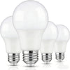 4-Pack A19 LED Light Bulbs, 60W Equivalent, Soft White or Cool Daylight, E26 Base, Non-Dimmable