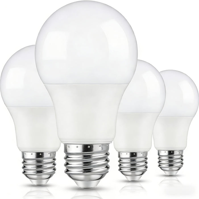 4-Pack A19 LED Light Bulbs, 60W Equivalent, Soft White or Cool Daylight, E26 Base, Non-Dimmable by DailySale