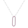 Ruby Oval Bar Necklace by Fine Color Jewels