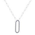 Sapphire Oval Bar Necklace by Fine Color Jewels
