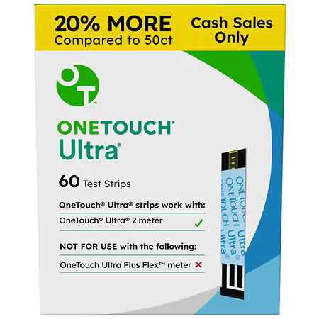 OneTouch Ultra Test Strips One size, Test Strips 2 vials of 30ct - 30.0 ea by Pasteur Pharmacy