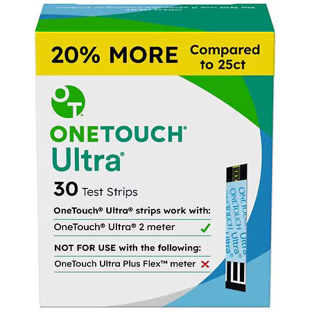 OneTouch Ultra Test Strips One size, Test Strips 1 vial of 30ct - 30.0 ea by Pasteur Pharmacy
