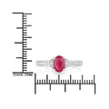 0.85 Ct Oval Pink Ruby Diamond Prong 10K Gold Pave Bridge Ring by Fine Color Jewels