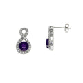 1.40ct Amethyst White Topaz Earrings Sterling Silver by Bids.com