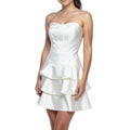 Calvin Klein Satin Strapless Tiered/Ruffled Cocktail Dress, Size 6 by Vanessa Jane