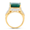 8.70 Carat Dyed Emerald and White Topaz .925 Sterling Silver Ring by Bids.com