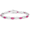 5.00 Ct Marquise Pink Ruby Prong 10K Gold X-Link Crossover Tennis Bracelet