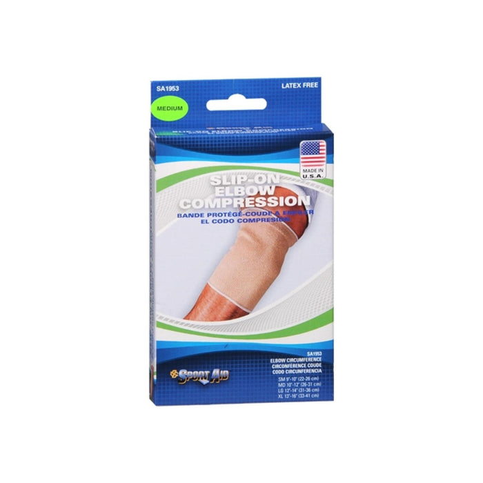Sport Aid Slip-On Elbow Compression Support – Small (Beige) by Pasteur Pharmacy