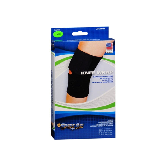 Knee Wrap Neoprene Sport Aid Black Large by Pasteur Pharmacy