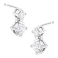 14K White Gold 1 cttw Double Diamond Stud Earrings (H-I Clarity, SI2-I1 Color) by Bids.com