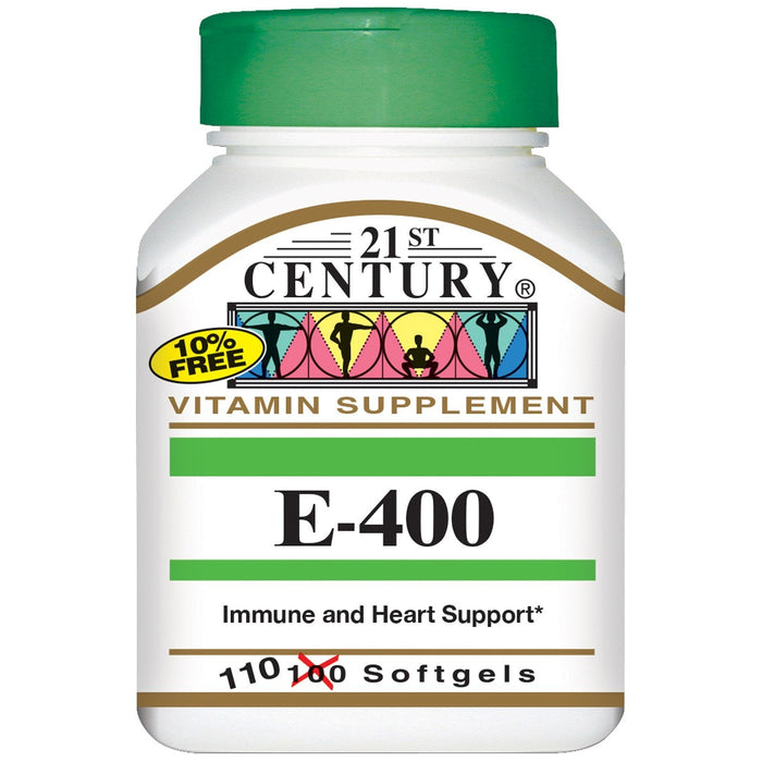 21st Century Vitamin E, 180 Mg (400 IU), 110 Softgels by Pasteur Pharmacy