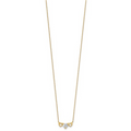 10k Gold CZ Triple Heart Necklace by Fine Color Jewels