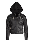 Jou Jou Big Girls Removable-Hood Moto Jacket by Vanessa Jane