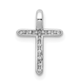 14K White Gold Lab Diamond Cross Pendant by Fine Color Jewels