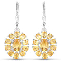 12.24 Carat Genuine Citrine and White Topaz .925 Sterling Silver 3 Piece Jewelry Set (Ring, Earrings, and Pendant w/ Chain) by Bids.com
