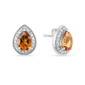 Natural Pear Shaped Citrine Necklace and Earrings Jewelry Sets by Fine Color Jewels