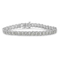 10k White Gold 2 cttw Diamond Fan-Shaped Link Tennis Bracelet (I-J Clarity, I3 Color) - Size 7.25" by Bids.com