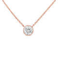 10K White Gold 1/10 Carat Round Brilliant-Cut Diamond Modern Bezel-Set Solitaire 16"-18" Pendant Necklace (H-I Color, SI2-I1 Clarity) by Bids.com