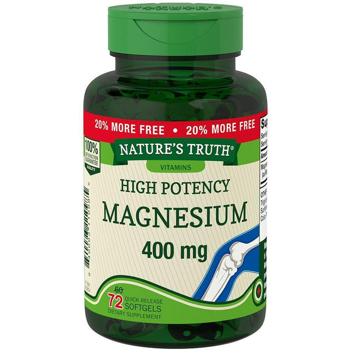 Nature's Truth Magnesium, Extra Strength, 400 Mg, Quick Release Softgels by Pasteur Pharmacy