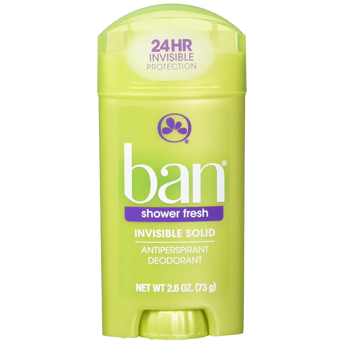 Ban Antiperspirant Deodorant Invisible Solid Shower Fresh 2.6 Oz by Pasteur Pharmacy