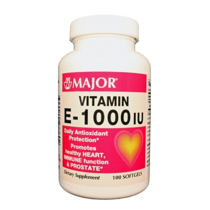 Major Vitamin E Capsules 1000 IU Yellow by Pasteur Pharmacy