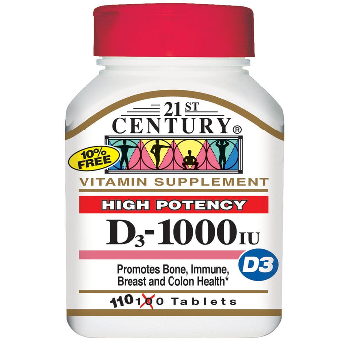 21st Century Vitamin D3 1000 110 Ct by Pasteur Pharmacy