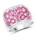 3.04 Carat Genuine Ruby & White Topaz .925 Sterling Silver Ring by Bids.com