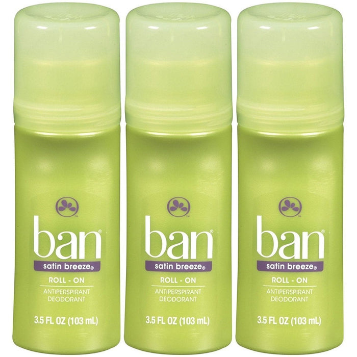 Ban Roll-On Antiperspirant Deodorant, Satin Breeze - 3.5 Oz by Pasteur Pharmacy