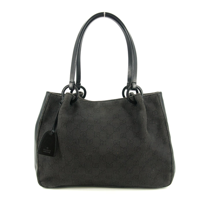 Gucci Black GG Canvas x Leather Tote Bag w/ Pouch #4623 by Bolt Boutique
