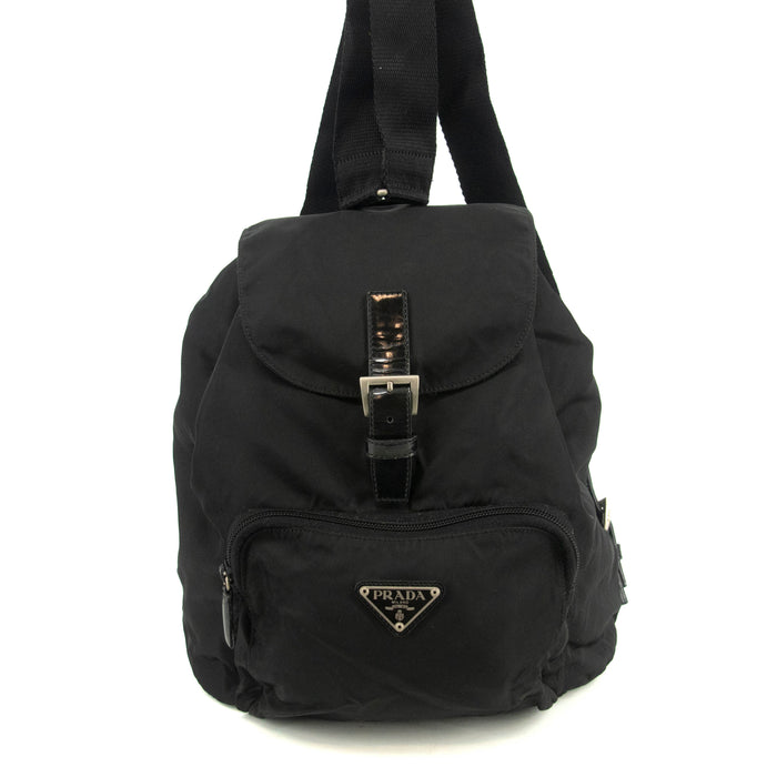 Prada Black Tessuto Nylon x Leather Backpack #4631 by Bolt Boutique