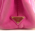 Prada Pink Canvas Canapa Small Logo 2Way Tote Bag #4664 by Bolt Boutique
