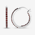 Natural Garnet Hoop Earrings by Fine Color Jewels