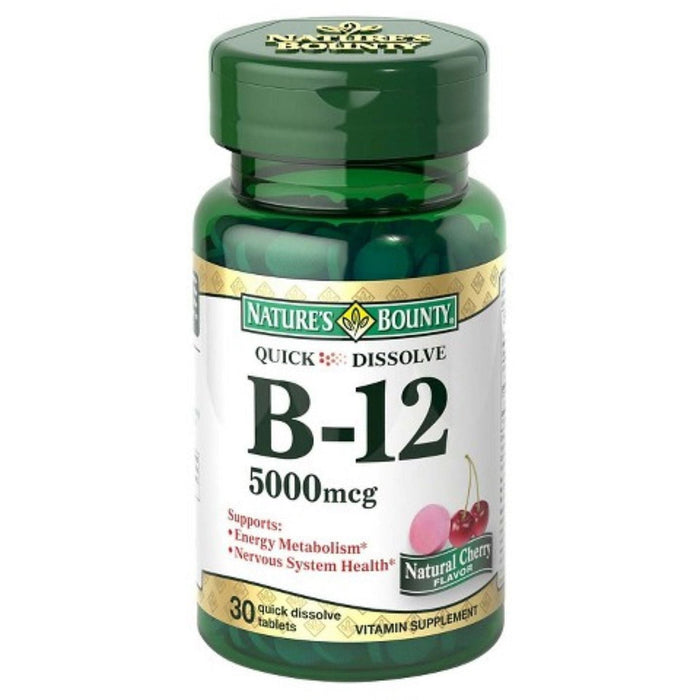 Nature's Bounty Vitamin B-12 5000 Mcg Quick Dissolve Tablets, Natural Cherry Flavor by Pasteur Pharmacy