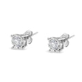 .925 Sterling Silver 1/2 Cttw Near Colorless Round Brilliant-Cut Diamond Miracle-Set Stud Earrings (H-I Color, I2-I3 Clarity) by Bids.com