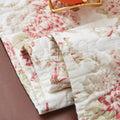 DaDa Bedding Hint of Mint Cottage Floral Roses Quilted Cotton Dining Table Runner (3036) by DaDalogy Bedding Collection