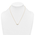10k Gold CZ Triple Heart Necklace by Fine Color Jewels